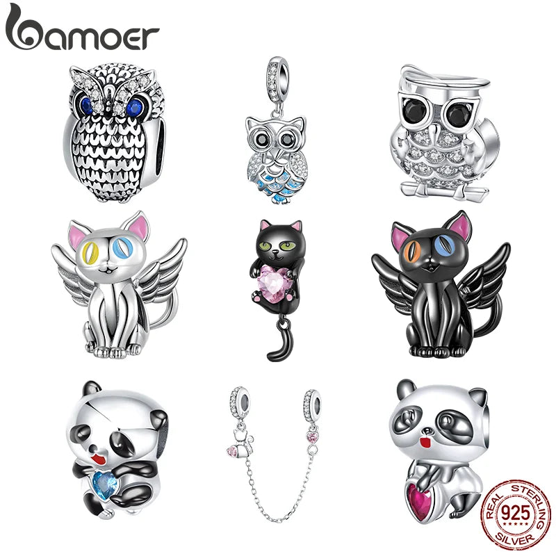 925 Sterling Silver Cat Series Cute Charms