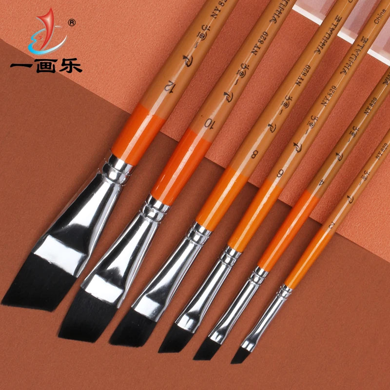 6pcs/set Nylon Hair Painting Brushes Acrylic Art Sets