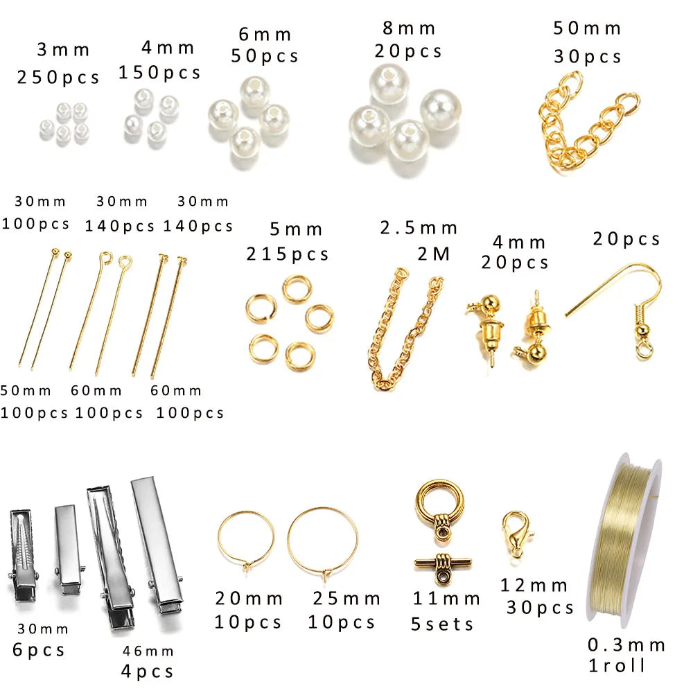 1200pcs pearl bead Jewelry Making Supplies Kit