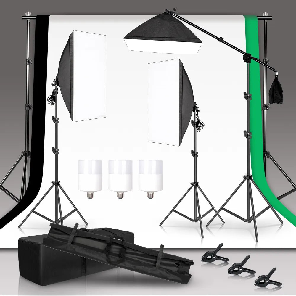 Studio Photo 2x2M Green Background For Camera With Muslin Backdrops Bulb Accessories