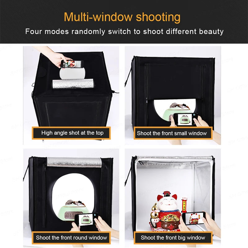 Softbox Kits With 5 PVC Background Foldable Photography Lightbox for Items Display