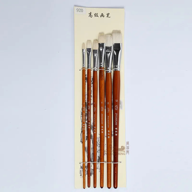 Goat gouache oil painting 6 pcs brush set