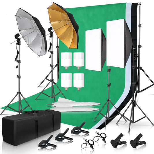 2x3M Photo Background Backdrops Soft Umbrella Softbox Light Stand