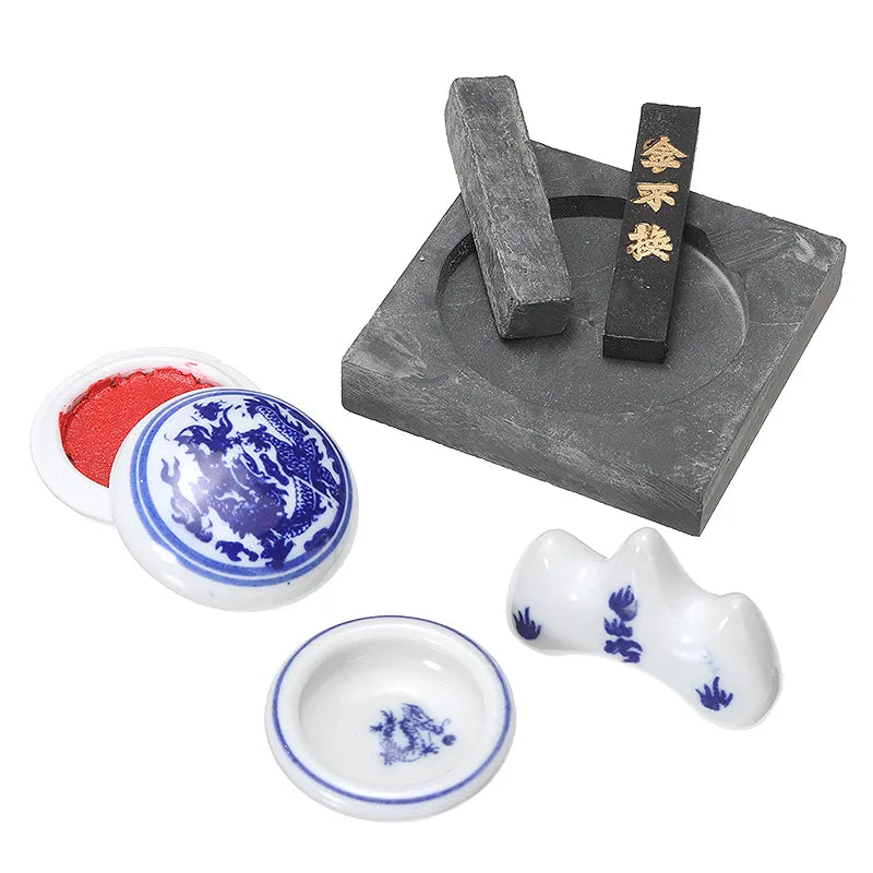 Calligraphy Set Writing Brush, Pen, Ink, Mixing Inkstone