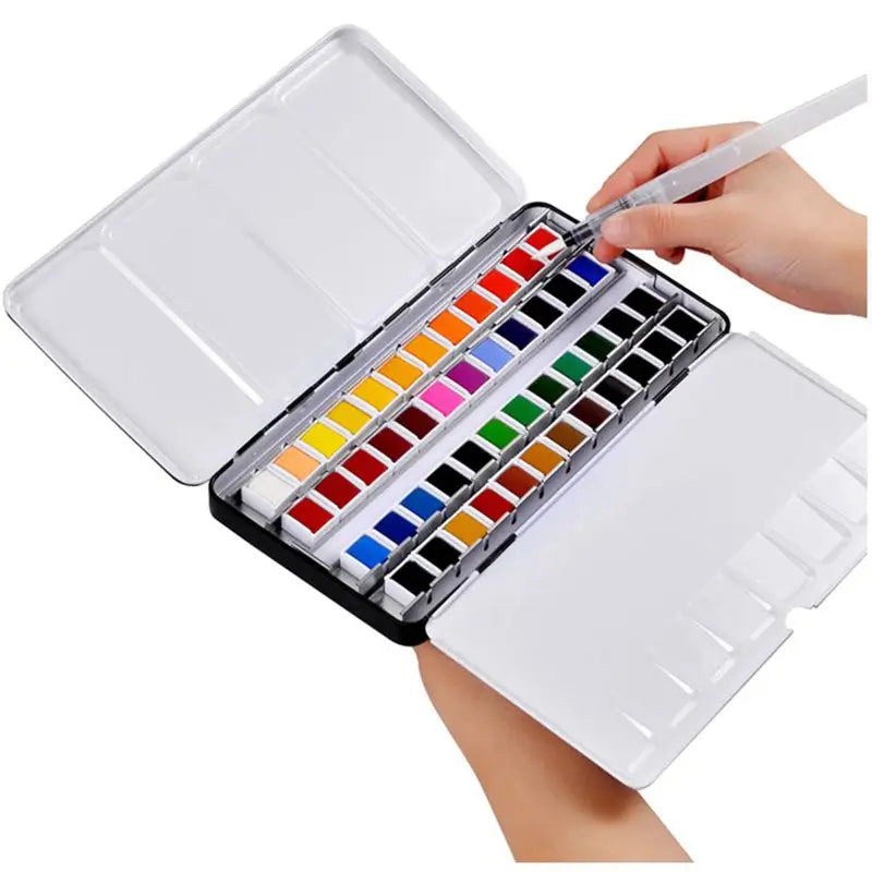 Superior Professional Solid Watercolor Paints Set With Water Brush Pen