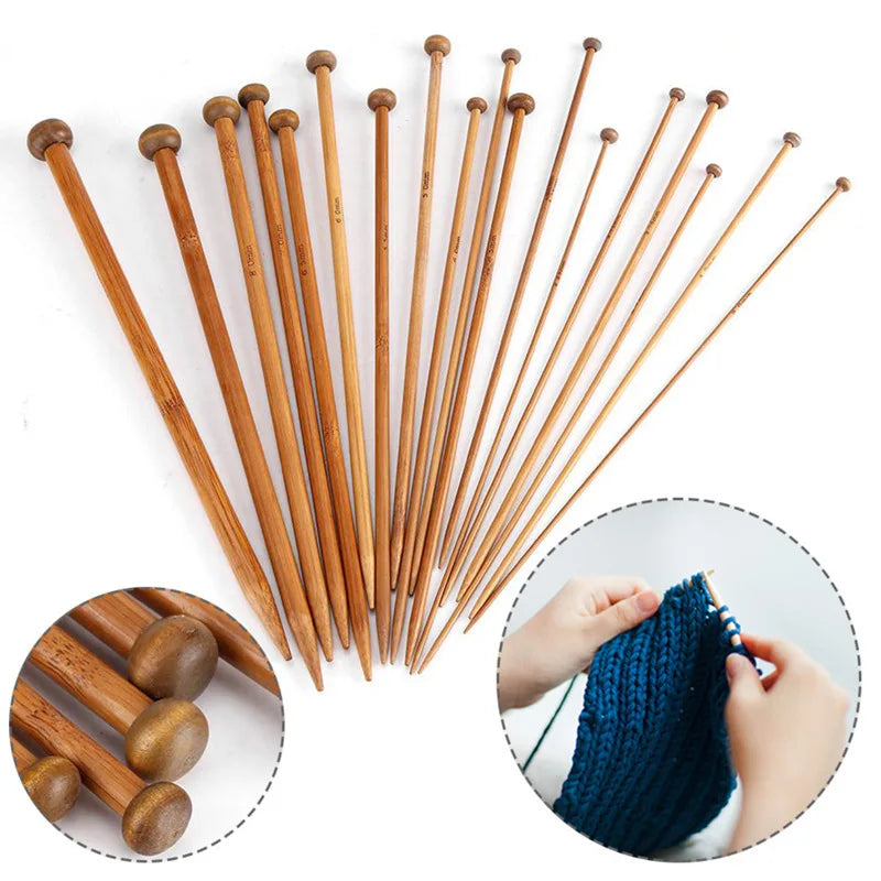 36pcs/set Bamboo Knitting Needles 18 Sizes From 2mm To 10mm