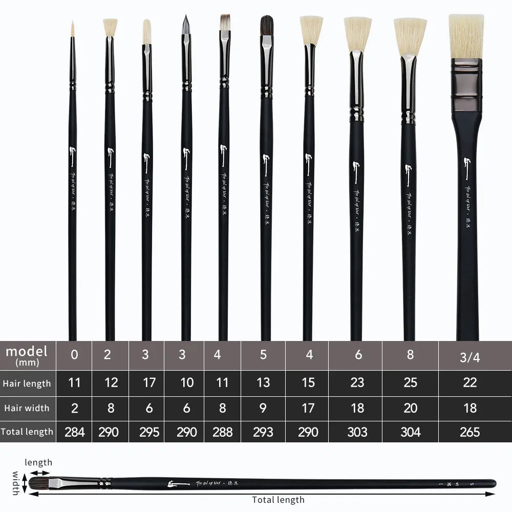 10Pcs Paint Brushes Set