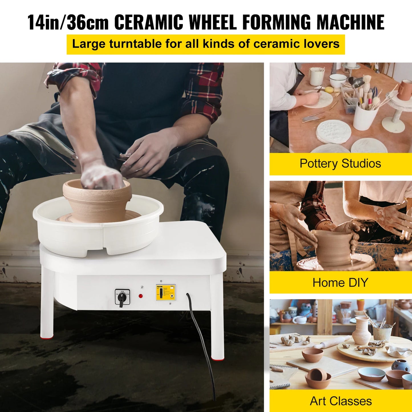 14in/36cm Pottery Forming Machine with Foot Pedal