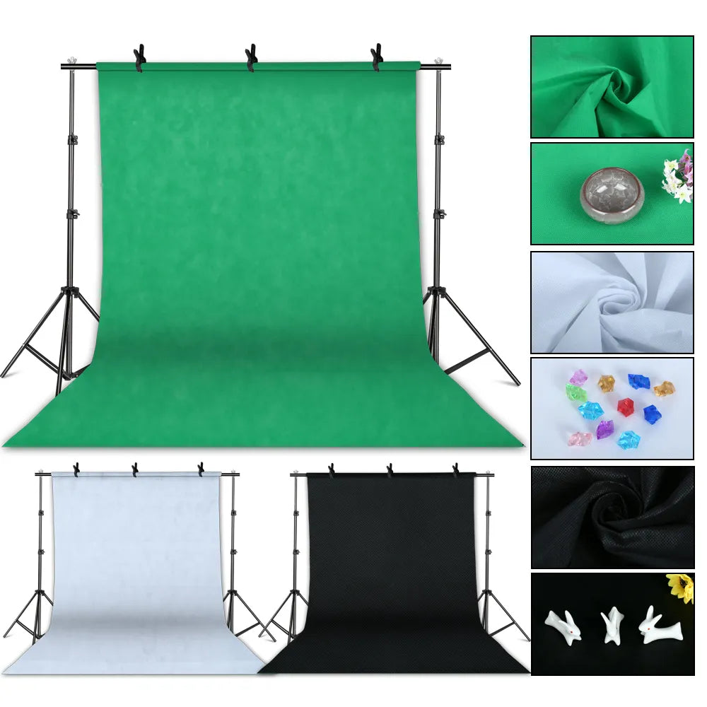 Softbox Lighting Set 2x2M Background Stand Fabric & Boom Arm for Studio Live Streaming Video Record