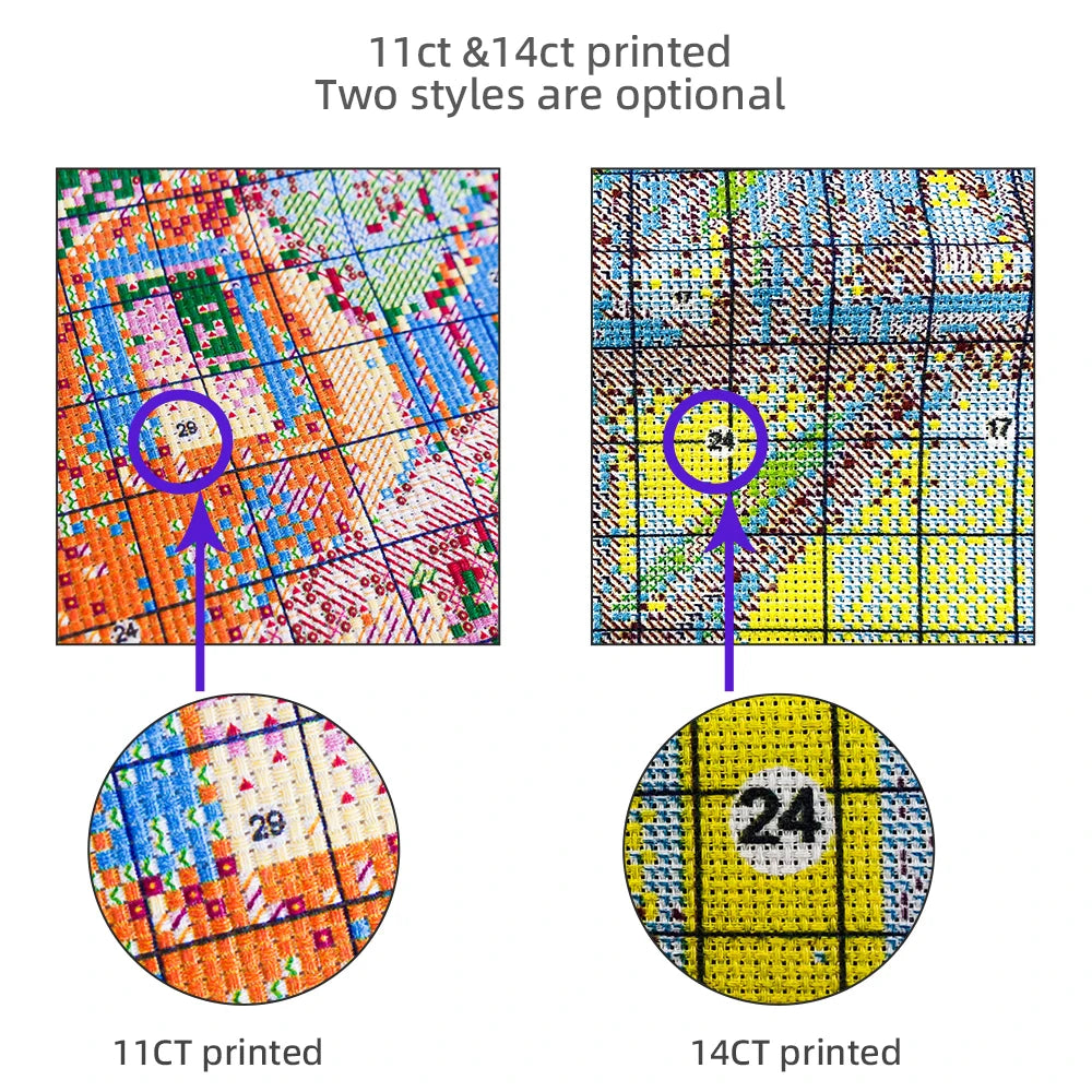 Pre-Printed Cross-Stitch Patterns