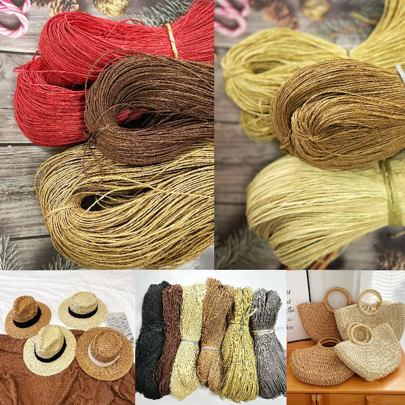 Natural Paper Straw Threads For DIY Knitting Rattan Material