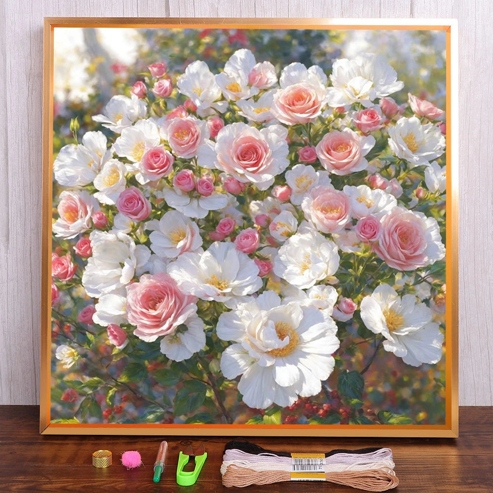 Flowers Cross Stitch Complete Kit DIY