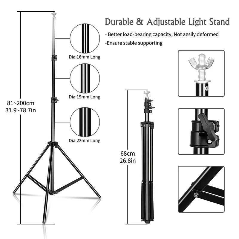 2.6x3M Photo Background Backdrops, Softbox, Umbrella, Reflector& Light Stand For Photo Studio