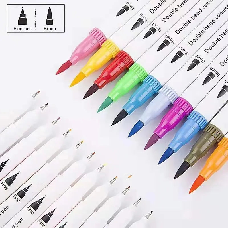 Watercolor Art Markers Brush Pen Dual Tip Fineliner Drawing for Calligraphy Painting