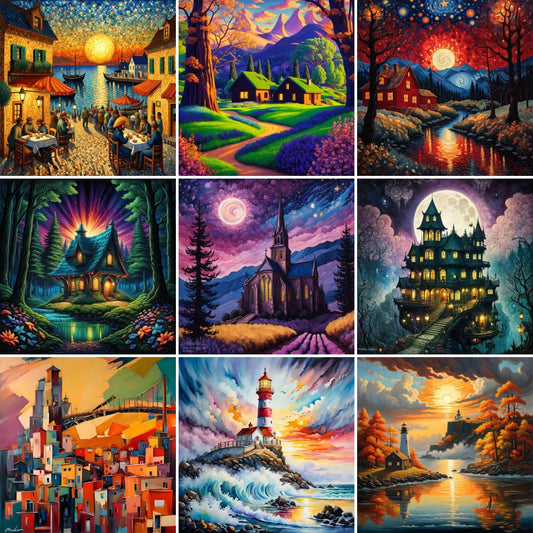 Fantasy Pre-Printed Cross-Stitch Patterns