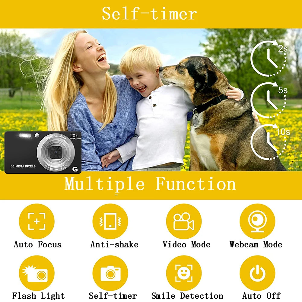 HD Digital Video Camera 2.7 Inch LCD Self Timer