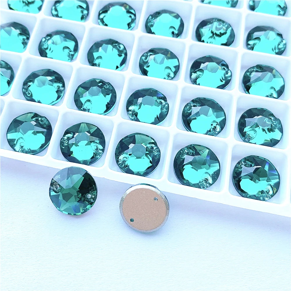 Round High Quality Glass Sew On Stones