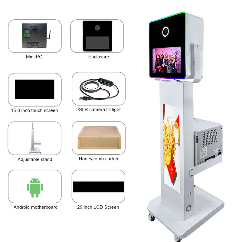 15.6inch Touch Screen 29in LCD Screen Selfie Photobooth Machine