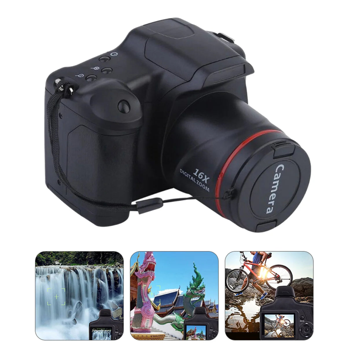 Digital Camera Zoom 16X 4K Mirrorless Rechargeable