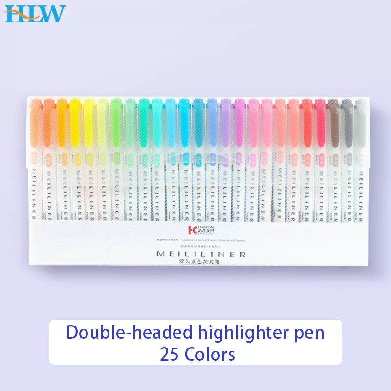 25 Colors Pastel Markers Dual Tip