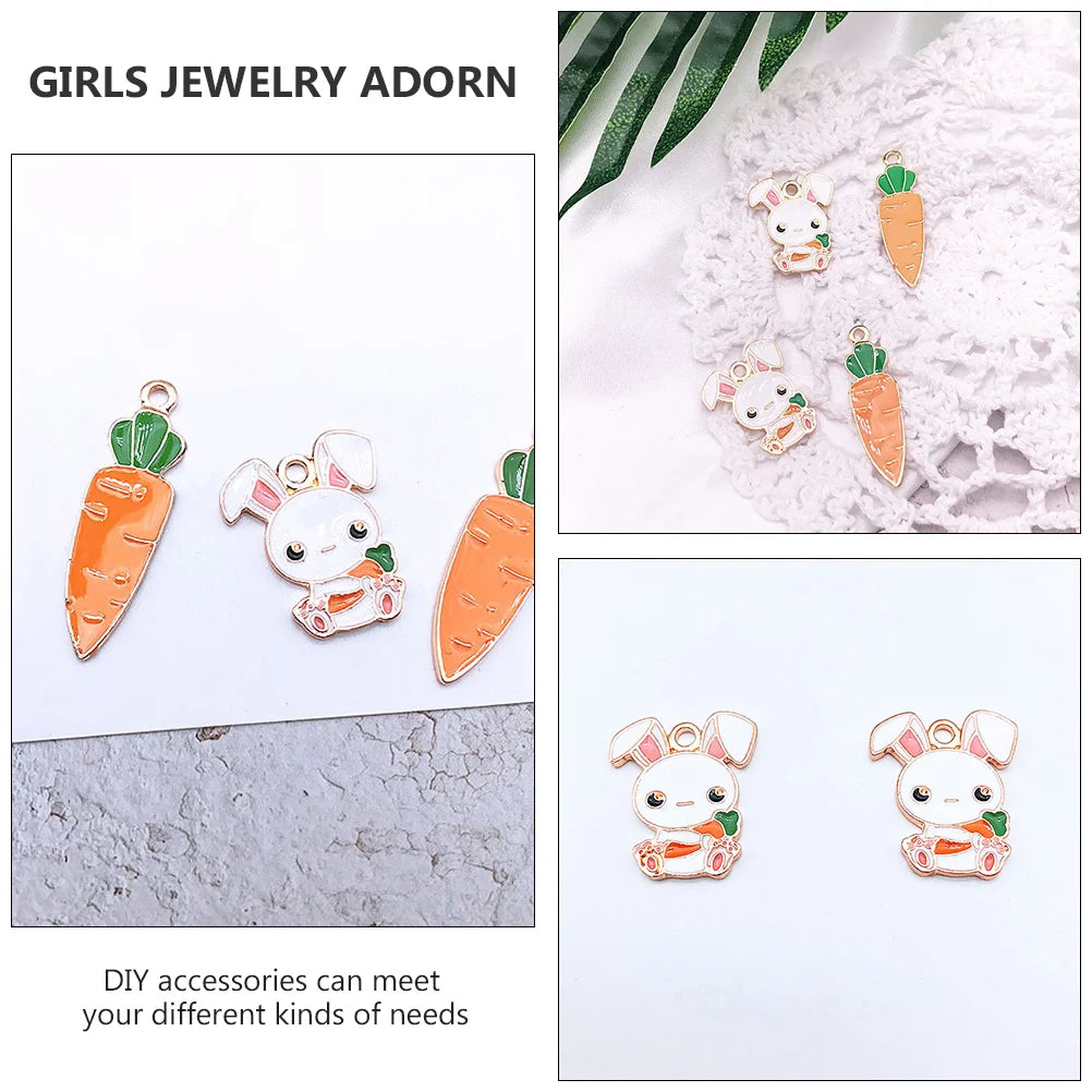 50 Pcs Carrot Accessories Charms for Bangle Bracelets