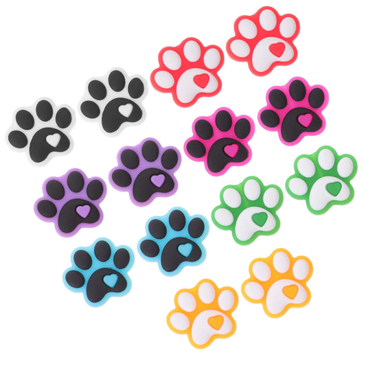 14 Pcs Cartoon Dog Paw Silicone Beads