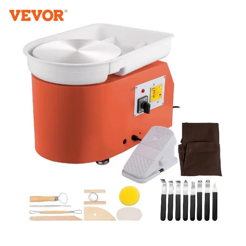 Electric Pottery Wheel Machine 28cm 350W Manual Handle & Foot Pedal