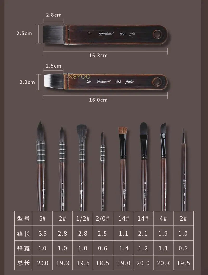 Premium 10Pcs Watercolor Painting Brush Set