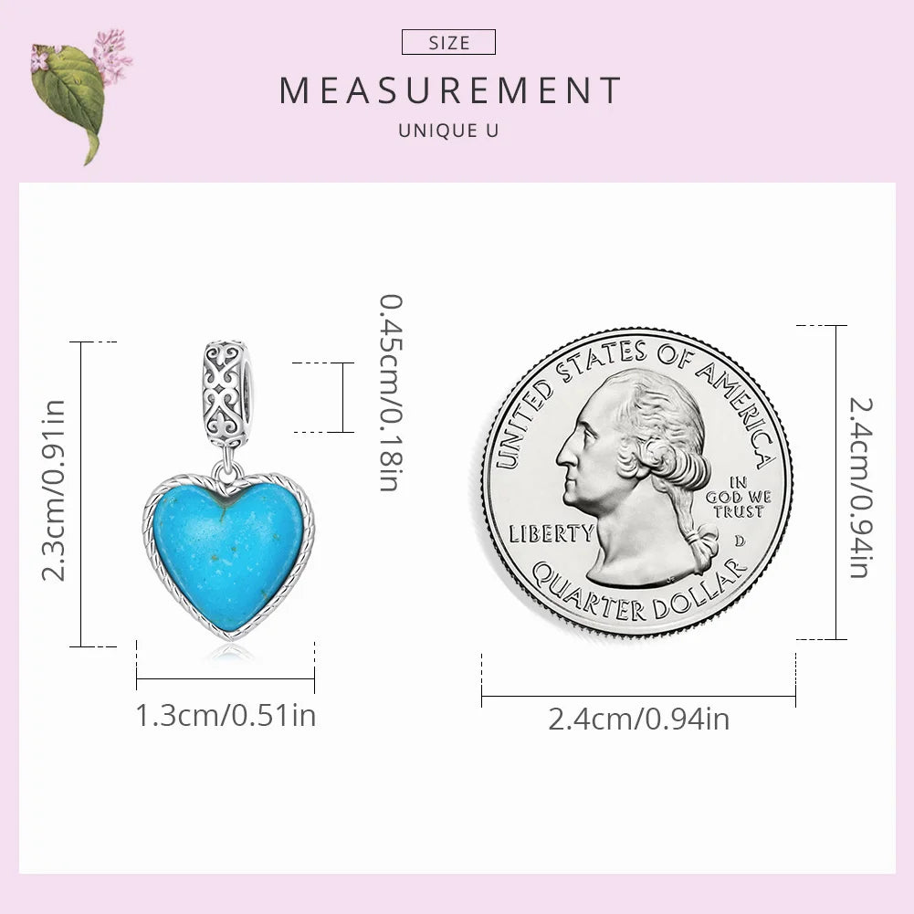 925 Sterling Silver Heart Charm for Jewelry Making