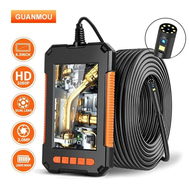 1080P 4.3 "Single Dual Lens HD1080P Car Inspection Borescope IP68 Waterproof Sewer Camera With LED