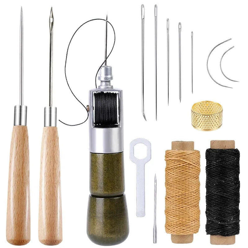 Leather Sewing Tool Kit With Leather Hand Stitcher