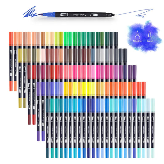 Watercolor Art Marker Brush Pen Dual Tip