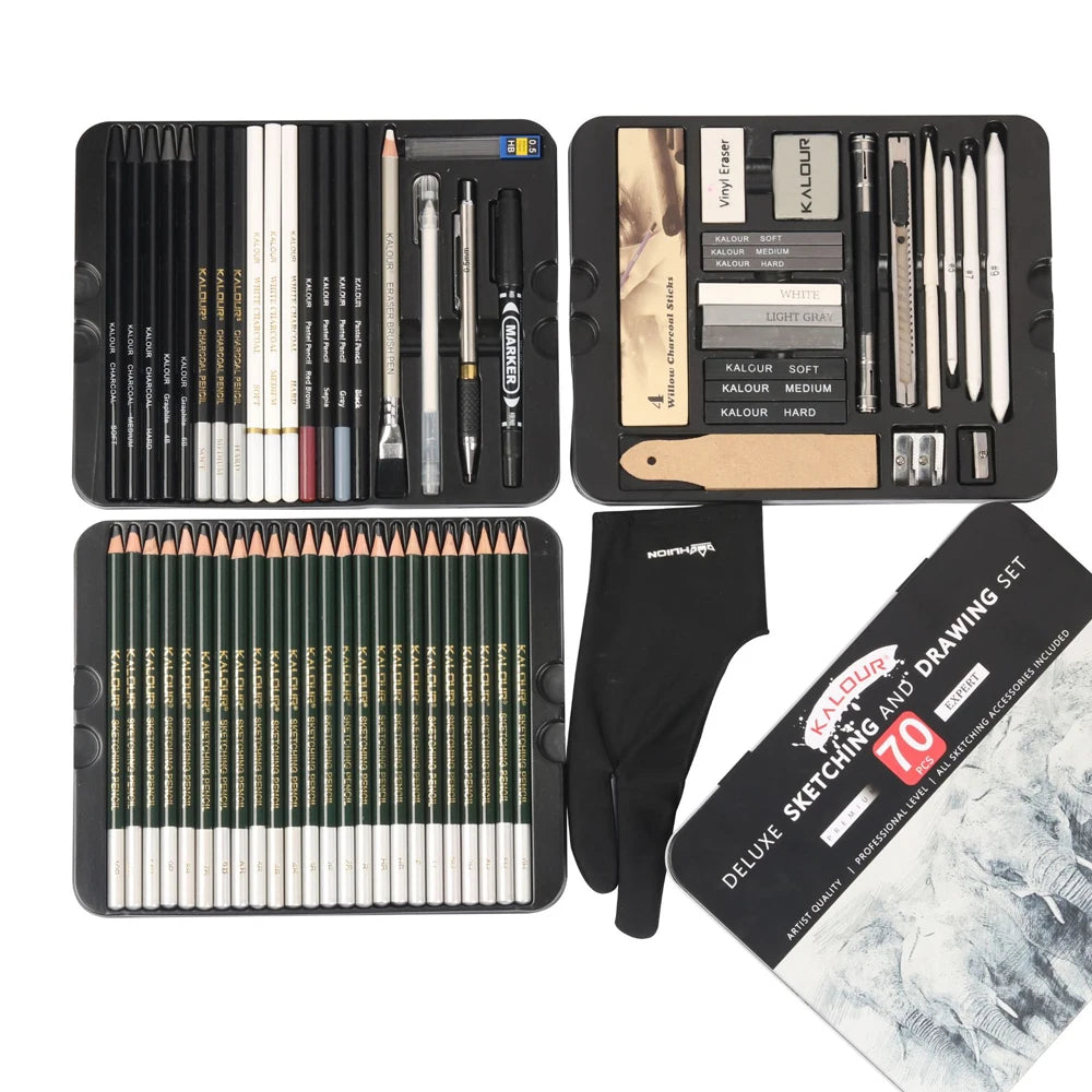 Professional 70Pcs Drawing Sketch Pencil Full Set