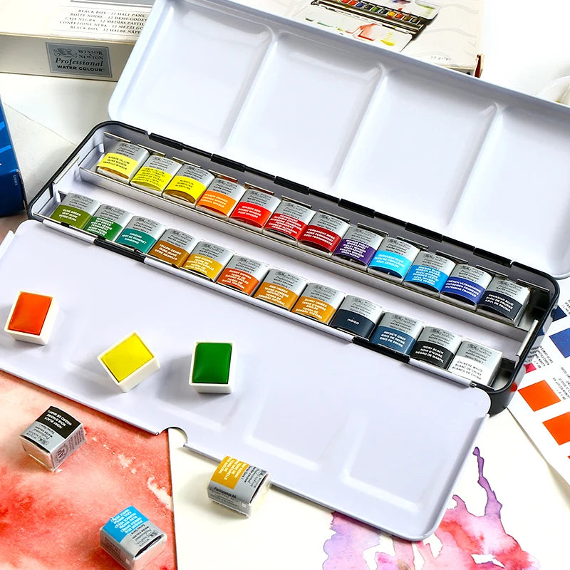 Solid Watercolor Paint 24 Half Pans