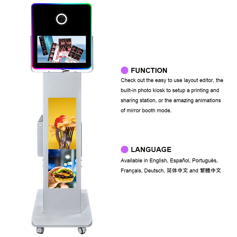 15.6inch Touch Screen 29in LCD Screen Selfie Photobooth Machine