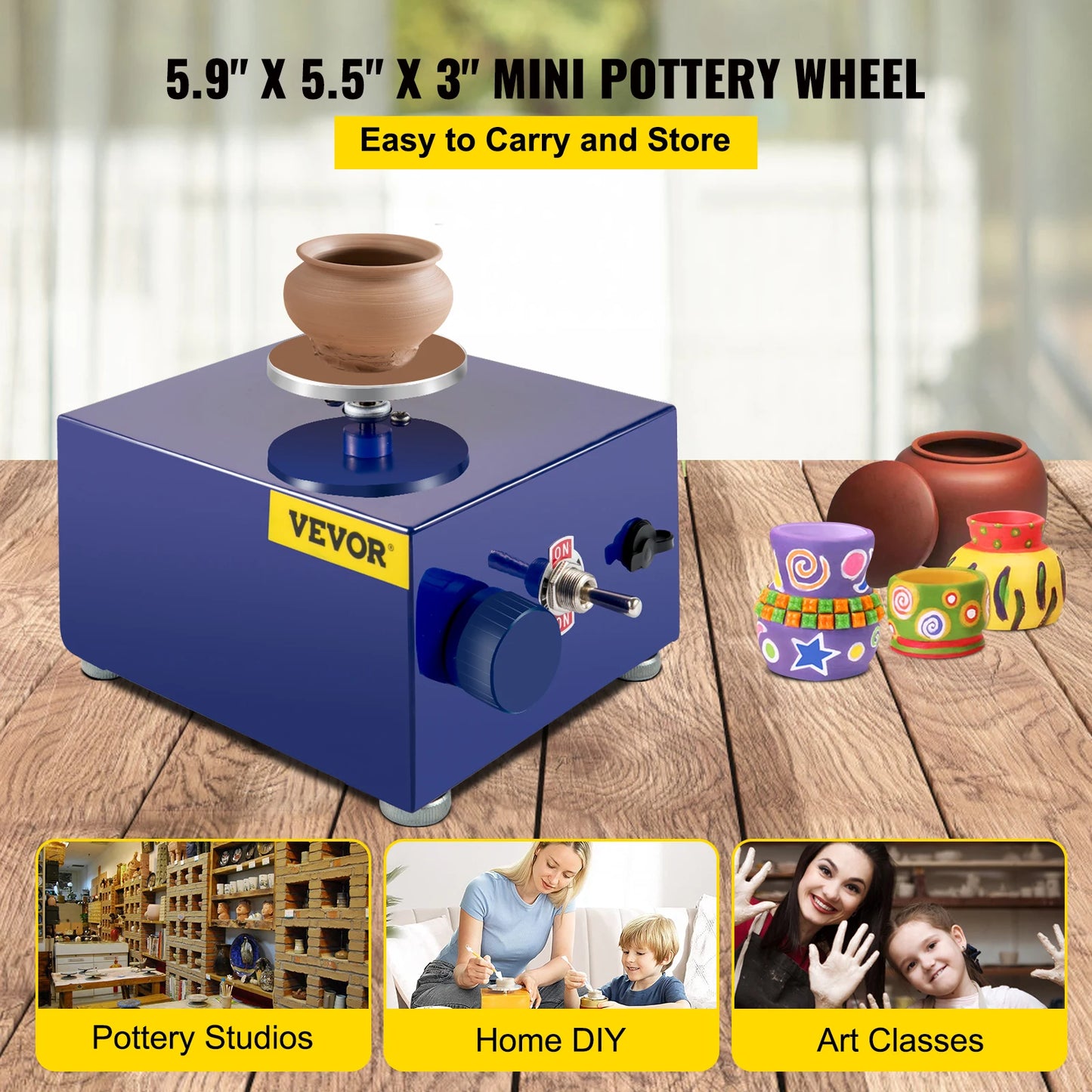 Mini Pottery Wheel Machine With Turntable Trays