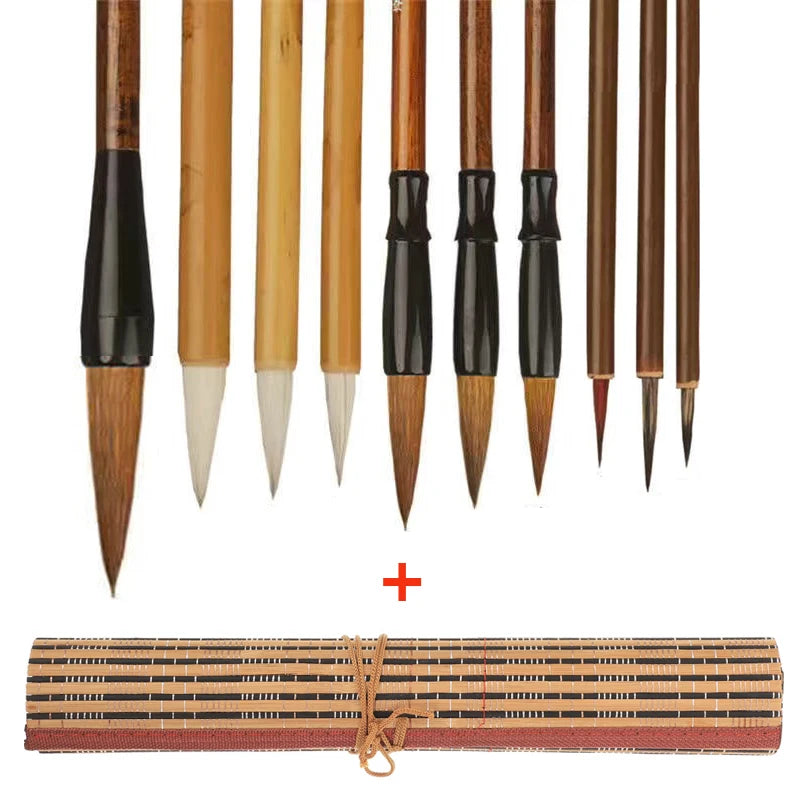 11 Pcs Commonly Used Chinese Brushes Set Calligraphy