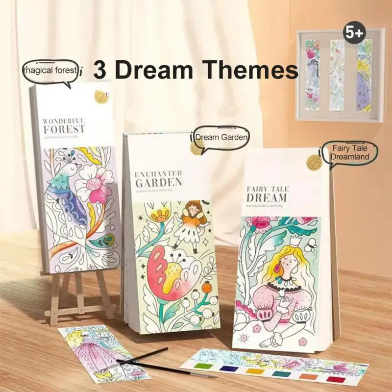 6Colors 20Sheet Solid Watercolor Coloring Book Paint Set