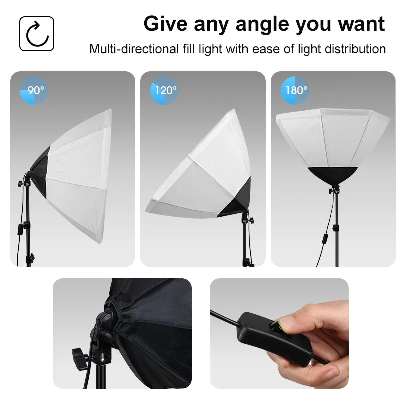 Professional Photography Softbox Lighting Kit with Tripod