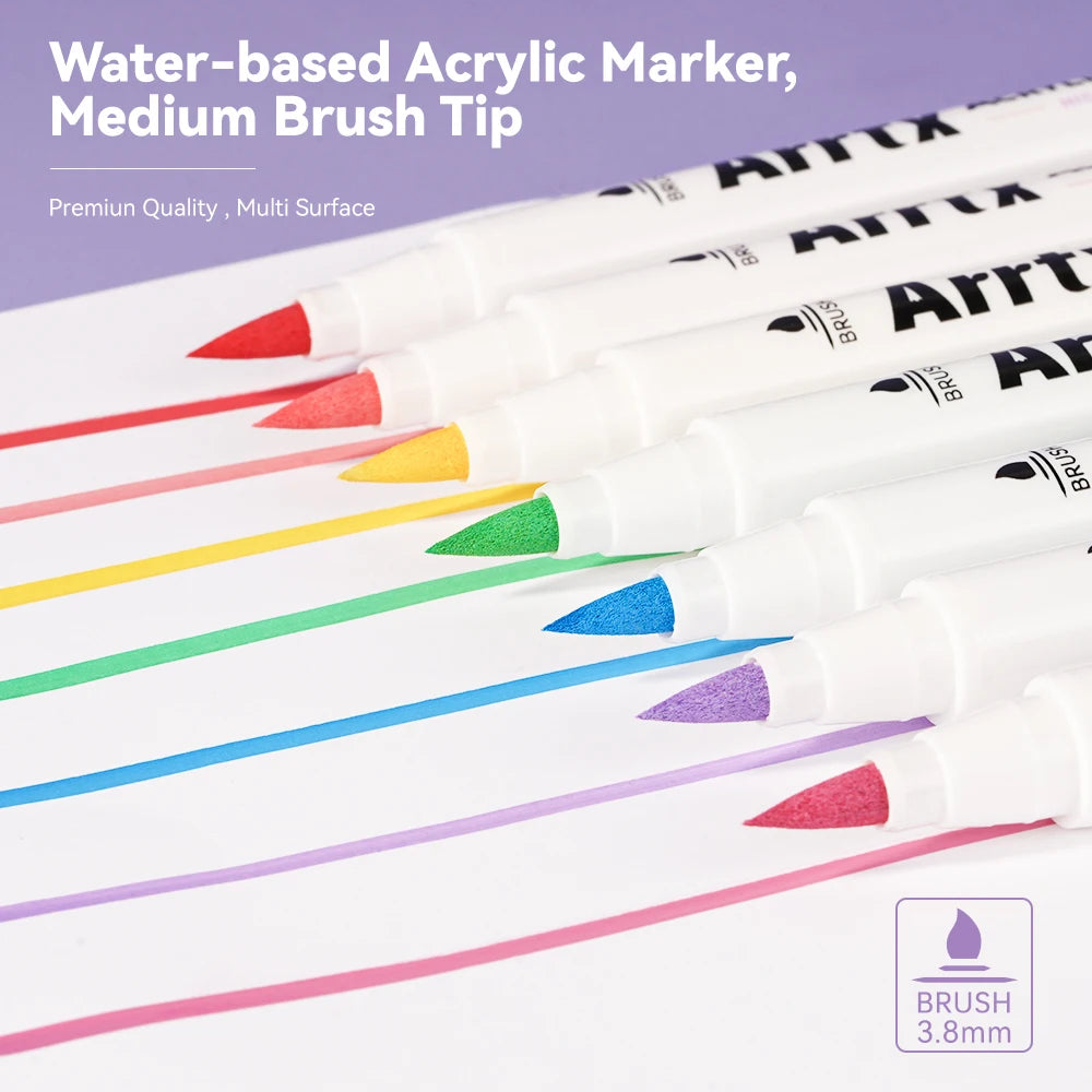 Acrylic Paint Marker Brush Tip Pens