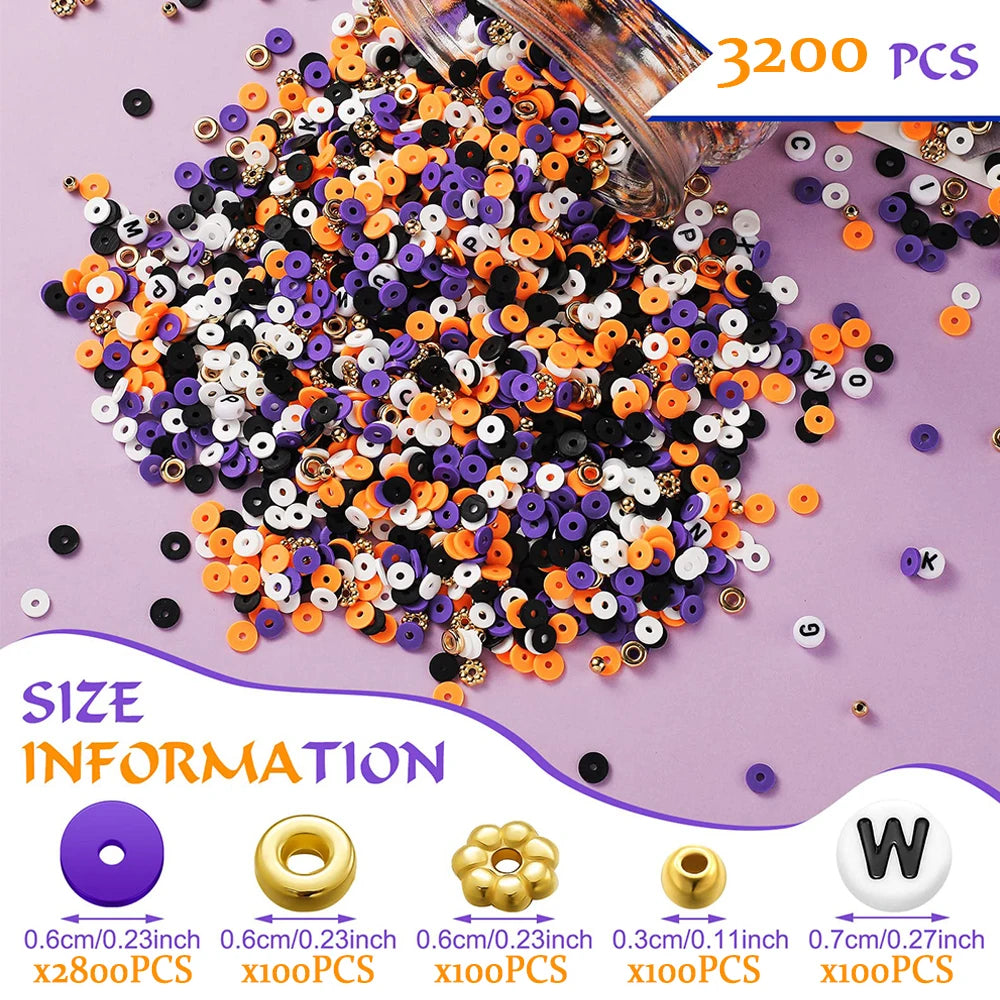 3200pcs 6mm Clay Beads Set