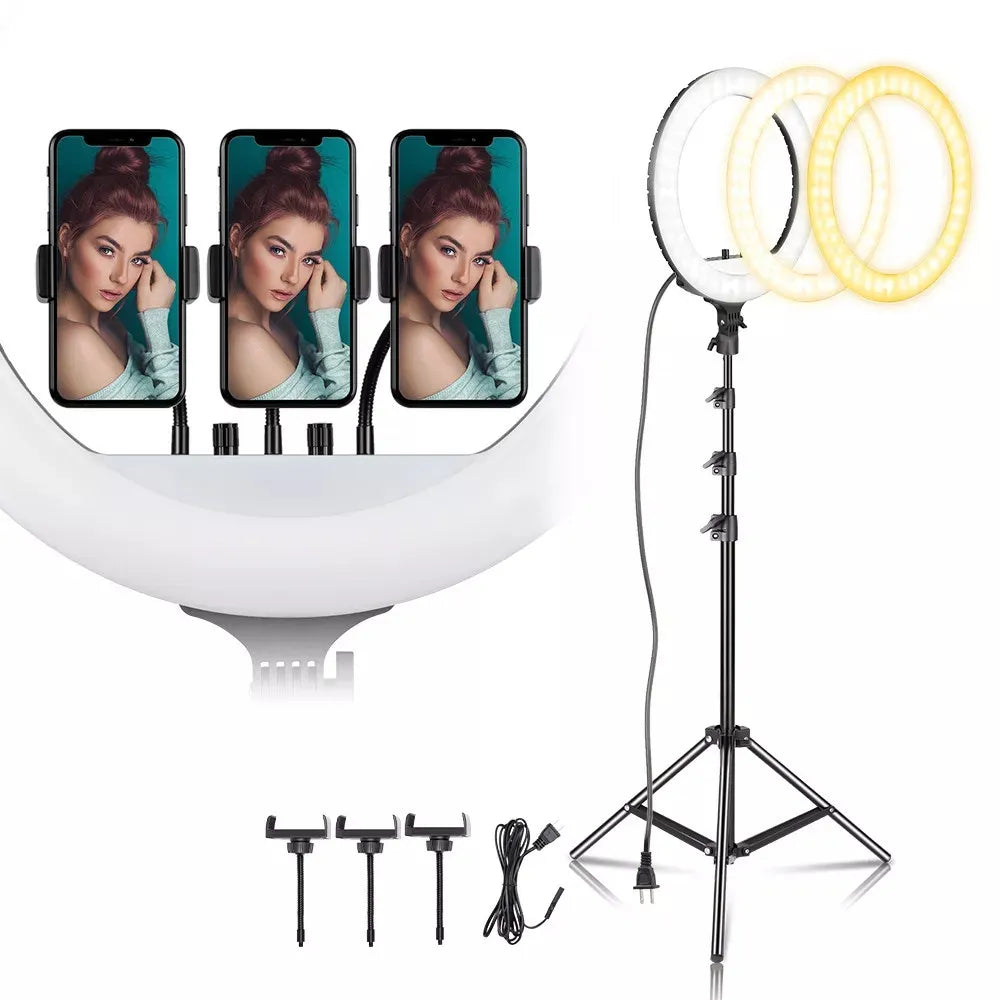 18 Inch UltraThin Ring Light LED With Tripod Stand Phone Clip