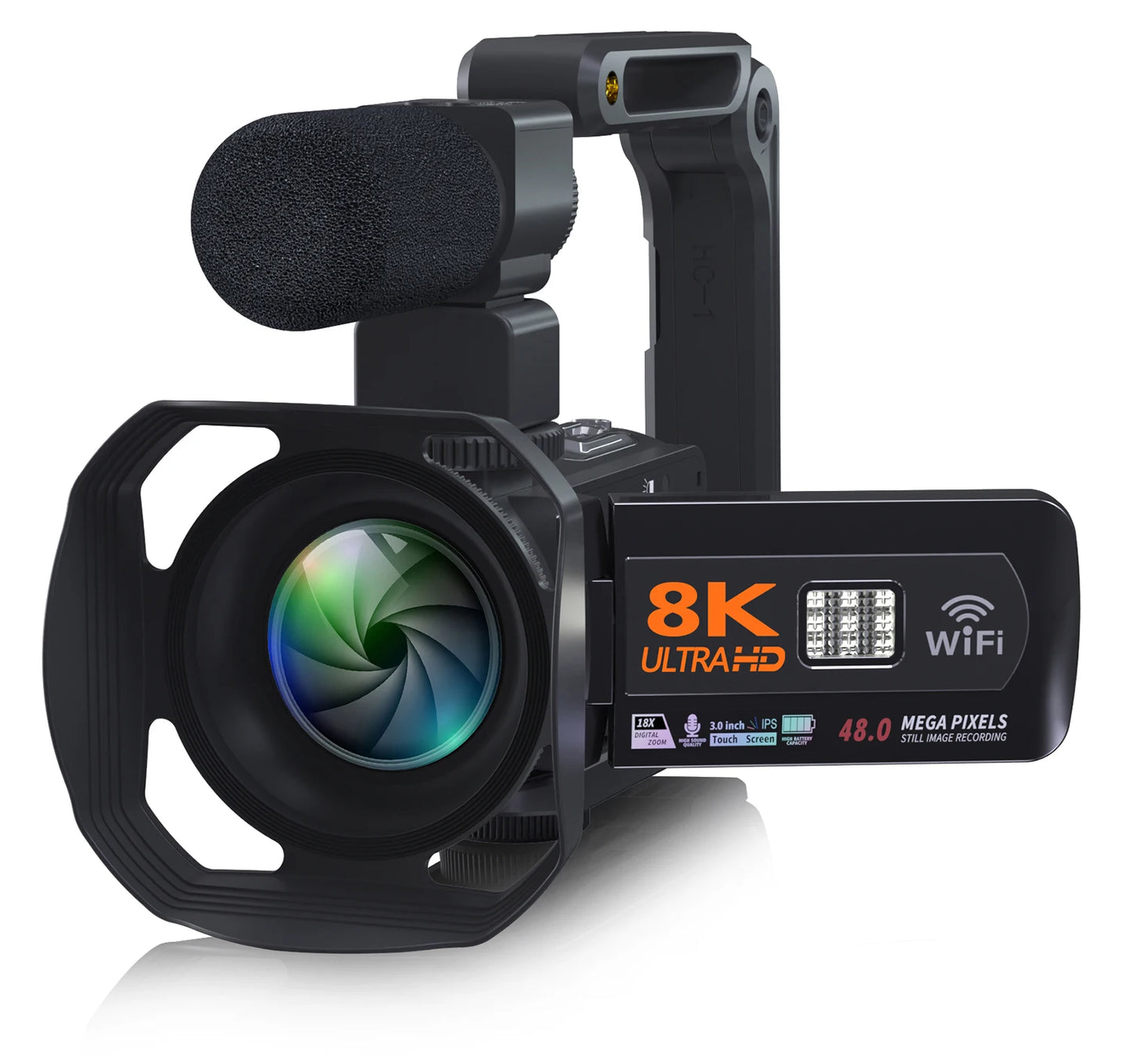 Full HD 8k Professional Video Camera 48MP WiFi Camcorder Digital 16X Zoom