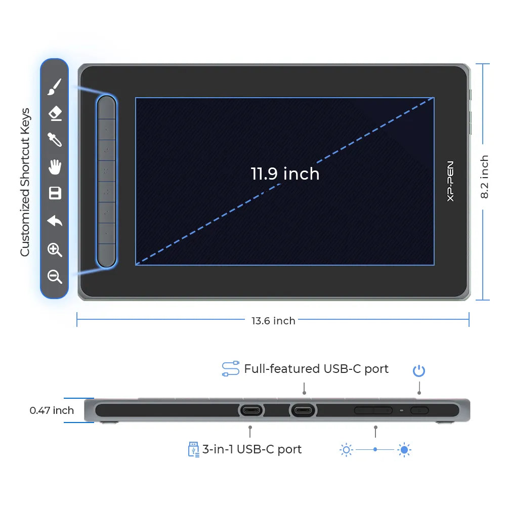 XPPen Artist 12 2nd Gen 12 Inch Graphic Tablet - Malibu Arts & Crafts